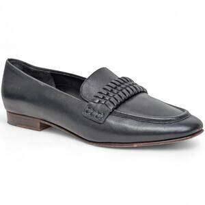 Veronica Beard Arlie Black Braided Leather Loafers Flat Italy 6.5 STEAL - READ